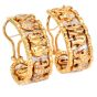 Estate Diamond Ruby 18K Elephant Statement Omega Earrings
