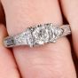 Tacori 2.61cts  Diamond 3 Stone Platinum Engagement Ring