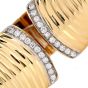 1990s High Polish Diamond Grooved 18K Gold Cuff Bracelet