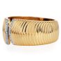 1990s High Polish Diamond Grooved 18K Gold Cuff Bracelet