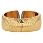1990s High Polish Diamond Grooved 18K Gold Cuff Bracelet