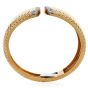 1990s High Polish Diamond Grooved 18K Gold Cuff Bracelet