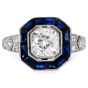 Art Deco Diamond 1.48cts Sapphire Platinum Engagement Ring |Dover Jewelry |