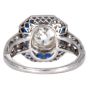 Art Deco Diamond 1.48cts Sapphire Platinum Engagement Ring |Dover Jewelry |