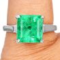 GIA Fine 4.62cts Colombian Emerald 14K Gold Solitaire Engagement Ring|Dover Jewelry|