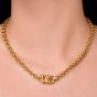  Garrard London 18K Gold Fleur De Lis Rolo Chain Necklace |Dover Jewelry |