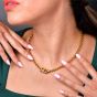  Garrard London 18K Gold Fleur De Lis Rolo Chain Necklace |Dover Jewelry |