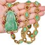 Vintage 1970S  Diamond GIA Natural Ruby  Jade Pendant Necklace