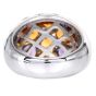 Modern Diamond Amethyst Citrine 18K White Gold Flower Dome Band Ring