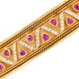 Estate Diamond Ruby 18K Gold Detailed Bangle Bracelet-Dover Jewelry