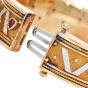 Estate Diamond Ruby 18K Gold Detailed Bangle Bracelet-Dover Jewelry