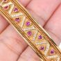 Estate Diamond Ruby 18K Gold Detailed Bangle Bracelet-Dover Jewelry