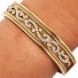 Estate Diamond 18K Gold Filigree Detailed Bangle Bracelet-Dover Jewelry