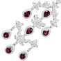 Estate Diamond  Garnet 18K Gold Long Chandelier Dangle Earrings  