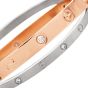 Cartier Double Love Diamond Rose White Gold Bracelet SZ 16