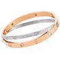 Cartier Double Love Diamond Rose White Gold Bracelet SZ 16