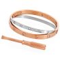 Cartier Double Love Diamond Rose White Gold Bracelet SZ 16