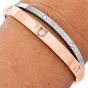 Cartier Double Love Diamond Rose White Gold Bracelet SZ 16