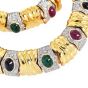 Estate Diamond & Gemstone 18K Gold Statement Necklace-Dover Jewelry