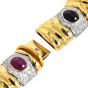 Estate Diamond & Gemstone 18K Gold Statement Necklace-Dover Jewelry