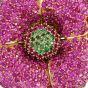 Sonia Bitton Pink Sapphire & Tsavorite 14K Flower Brooch-Dover Jewelry