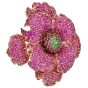 Sonia Bitton Pink Sapphire & Tsavorite 14K Flower Brooch-Dover Jewelry