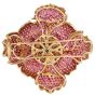 Sonia Bitton Pink Sapphire & Tsavorite 14K Flower Brooch-Dover Jewelry