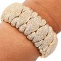 Estate 27.0cts Diamond 18K Wide Statement Cuff Bangle 