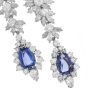 22.77cts No-Heat Sapphire Diamond Platinum  Drop Earrings