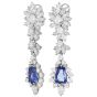 22.77cts No-Heat Sapphire Diamond Platinum  Drop Earrings