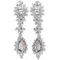 22.77cts No-Heat Sapphire Diamond Platinum  Drop Earrings