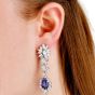 22.77cts No-Heat Sapphire Diamond Platinum  Drop Earrings