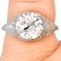 Vintage 2.93cts  Old European Diamond Gold  Engagement Ring 