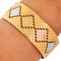 Vintage 18K Gold Tri-Tone Mesh Textured Wide Bracelet-Dover Jewelry 