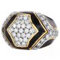 Estate Diamond Onyx 18K Gold Dome Statement Ring- Dover Jewelry

