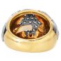 Estate Diamond Onyx 18K Gold Dome Statement Ring- Dover Jewelry
