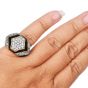 Estate Diamond Onyx 18K Gold Dome Statement Ring- Dover Jewelry
