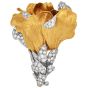 Vintage 3 carat Diamond 18K Gold Tulip Flower Brooch Pin-Dover Jewelry
