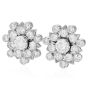 Estate 6.0 carat Diamond Platinum Flower Stud Earrings-Dover Jewelry
