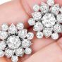 Estate 6.0 carat Diamond Platinum Flower Stud Earrings-Dover Jewelry
