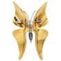 Vintage Diamond 18K Gold Enamel Butterfly Brooch Pin