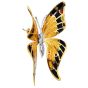 Vintage Diamond 18K Gold Enamel Butterfly Brooch Pin