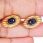Asprey Vintage Cabochon Sapphire 18K Gold Oval Cuff Links-Dover Jewelry
