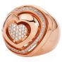 Estate Diamond 18K Gold Abstract Heart Dome Cocktail Ring-Dover Jewelry
