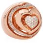 Estate Diamond 18K Gold Abstract Heart Dome Cocktail Ring-Dover Jewelry
