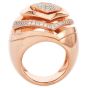 Estate Diamond 18K Gold Abstract Heart Dome Cocktail Ring-Dover Jewelry

