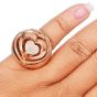Estate Diamond 18K Gold Abstract Heart Dome Cocktail Ring-Dover Jewelry
