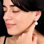 18K White Gold Diamond & 14mm Pearl Drop Earrings 