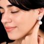 18K White Gold Diamond & 14mm Pearl Drop Earrings 