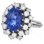 Sri Lanka GIA No Heat Sapphire 10.50cts Diamond Platinum Engagement Ring|DoverJewelry|